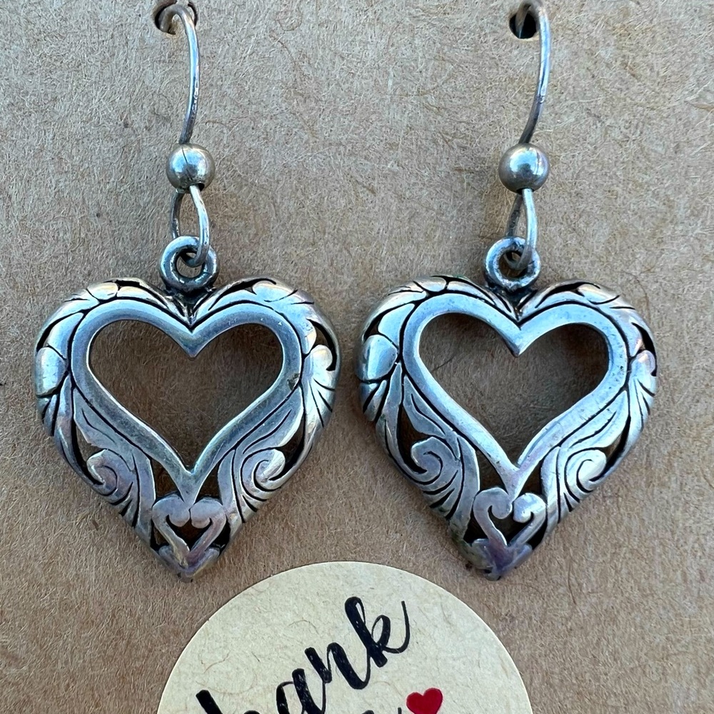 STERLING silver heart earrings
